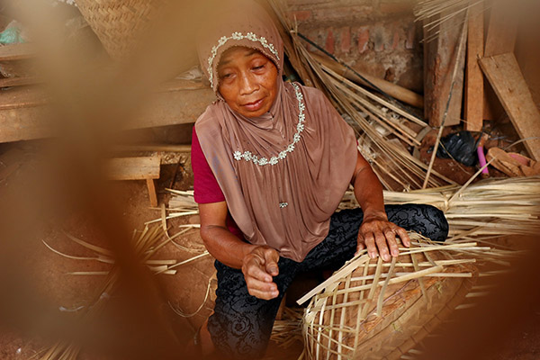 Person doing craft activity